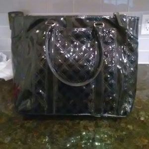 LOFT Black Patent Leather Handbag/Satchel